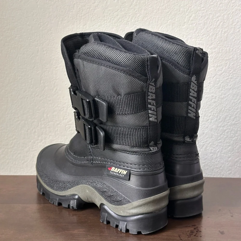 Baffin Technology Kids Size 4R Cold Weather Boots Black/gray Buckle Ski‎ Snow